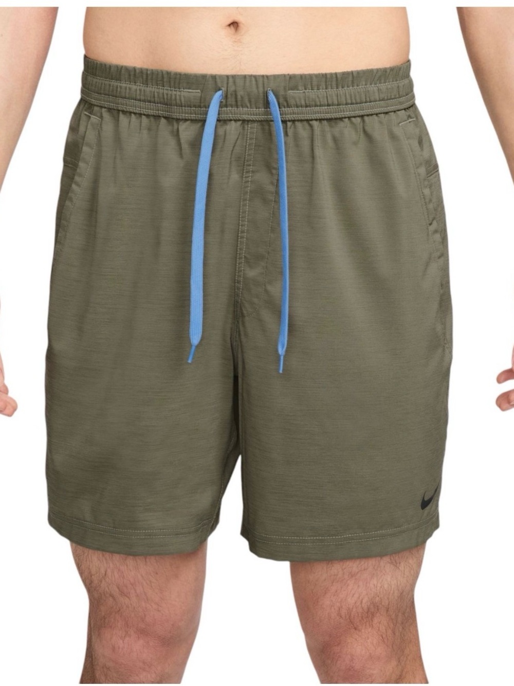 Nike Olive Green Shorts with Light Blue Drawstring